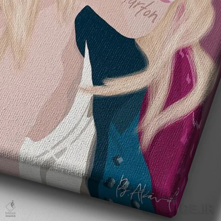 تابلو دالی پارتن اثر بک آکارد - نمای نزدیک بافت بوم