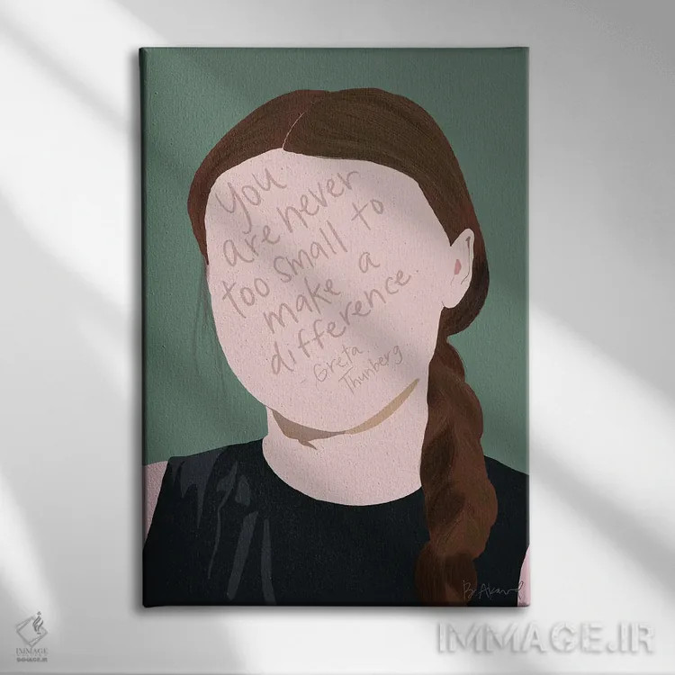 تابلو گرتا تونبرگ اثر بک آکارد - نمای روبهرو روی دیوار