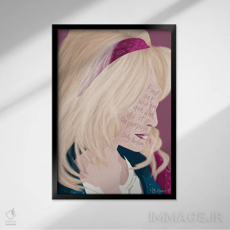 تابلو دالی پارتن اثر بک آکارد - نمای قابدار مشکی