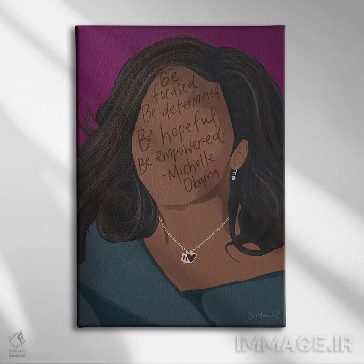 تابلو میشل اوباما اثر بک آکارد - نمای روبهرو روی دیوار