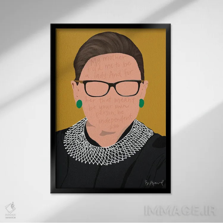 تابلو آر. بی. جی. (روث بیدر گینزبرگ) اثر بک آکارد - نمای قابدار مشکی