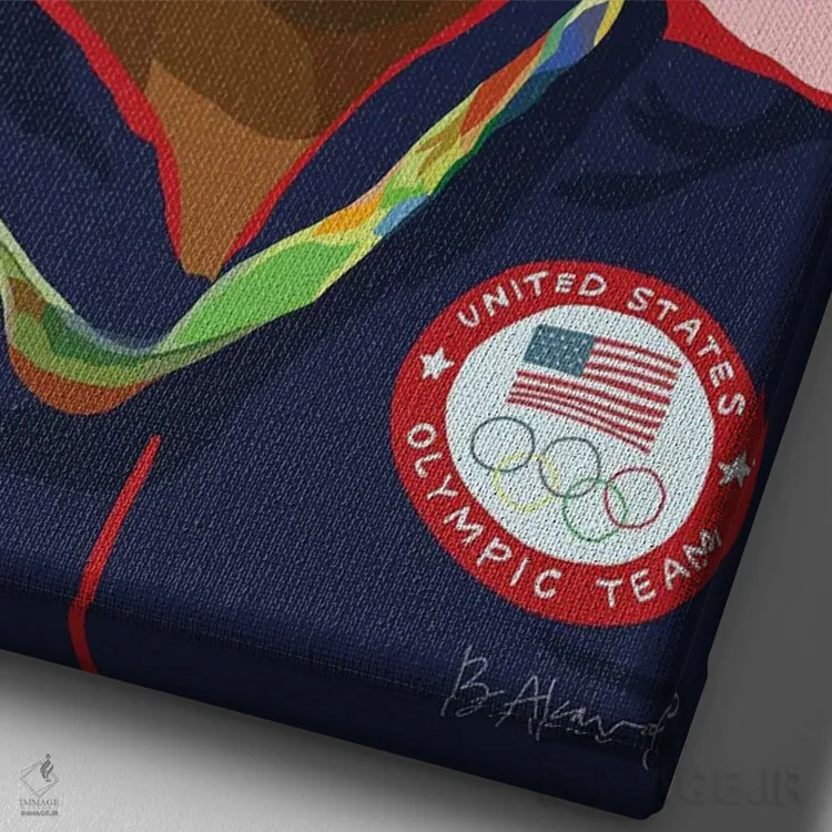 تابلو سیمون بایلز اثر بک آکارد - نمای نزدیک بافت بوم