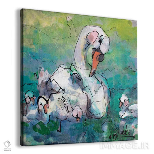 تابلو خانواده قوها اثر ماریکه بکه - نمای پرسپکتیو محصول