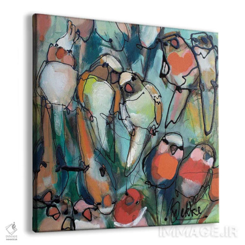 تابلو طوطیها اثر ماریکه بکه - نمای پرسپکتیو محصول