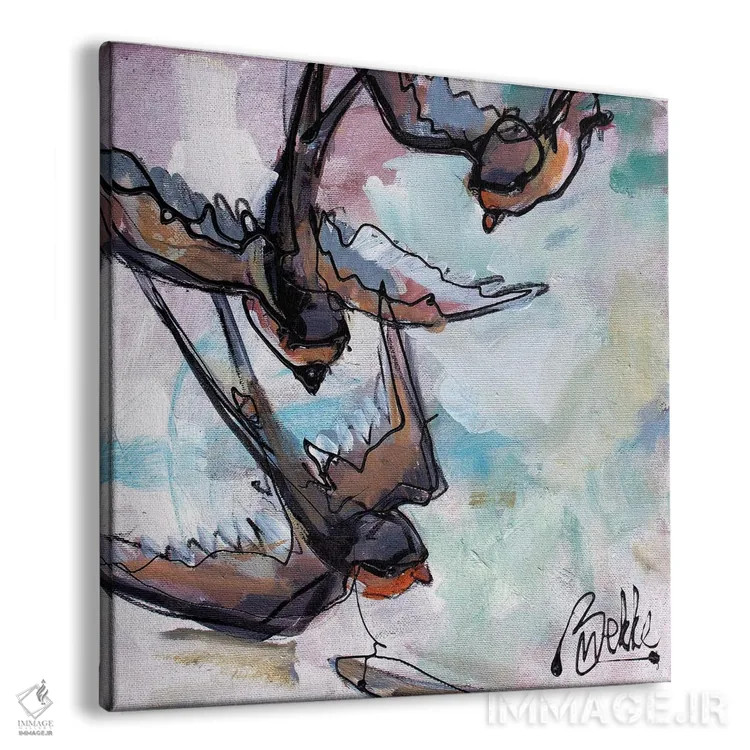 تابلو پرستوها اثر ماریکه بکه - نمای پرسپکتیو محصول