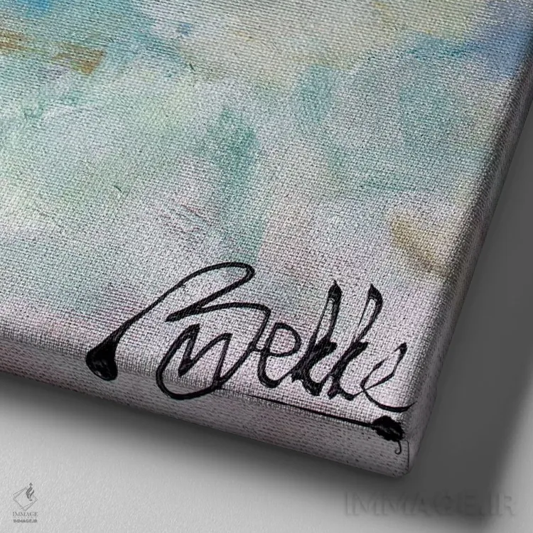 تابلو پرستوها اثر ماریکه بکه - نمای نزدیک بافت بوم