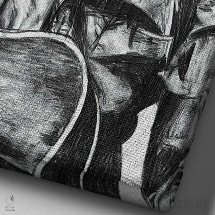 تابلو دیلن آکوستیک (باب دیلن) اثر بلیک مانچ - نمای نزدیک بافت بوم