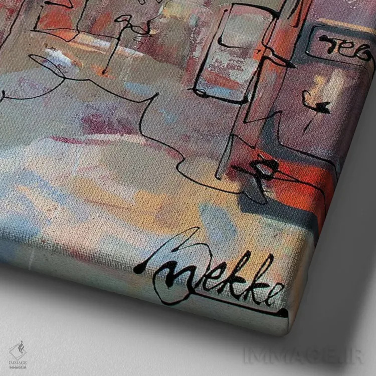 تابلو لندن تاریخی اثر ماریکه بکه - نمای نزدیک بافت بوم