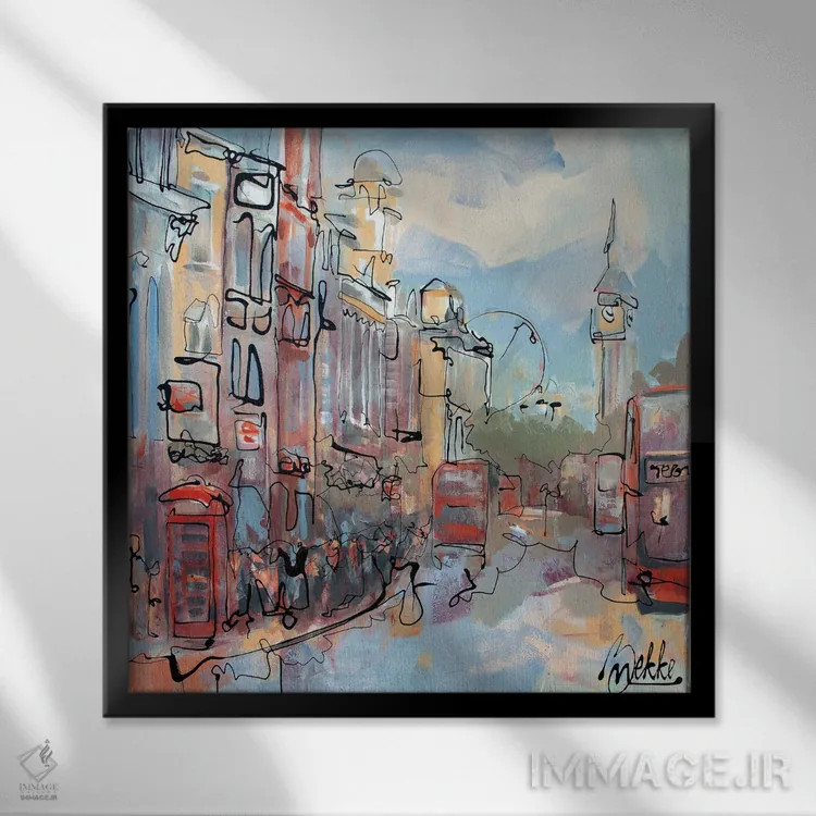 تابلو لندن تاریخی اثر ماریکه بکه - نمای قابدار مشکی