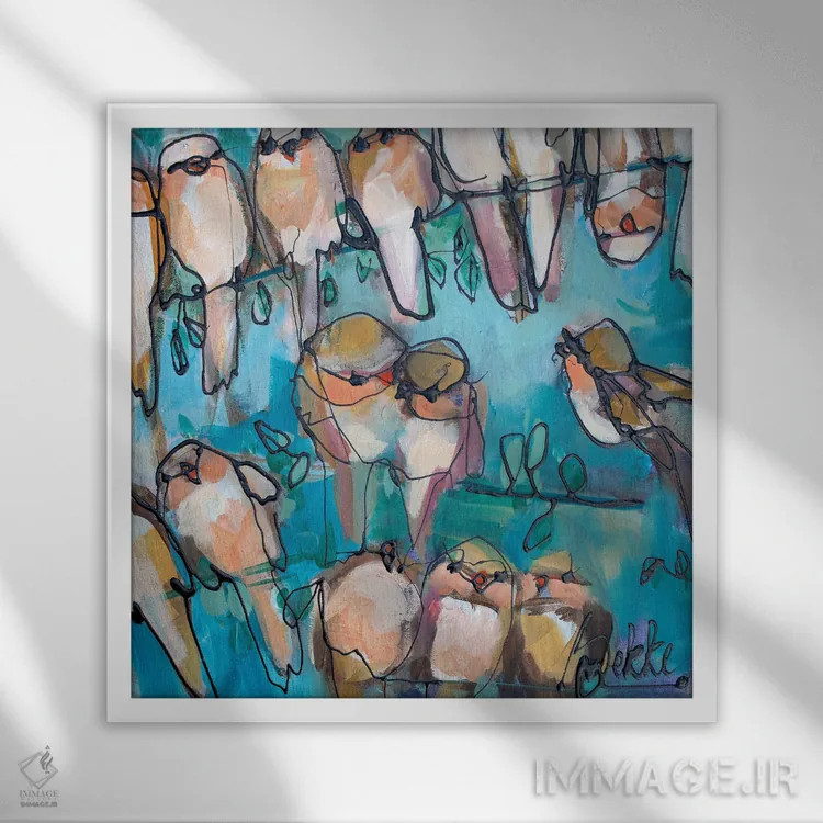 تابلو چهل دوستداشتنی اثر ماریکه بکه - نمای قابدار سفید