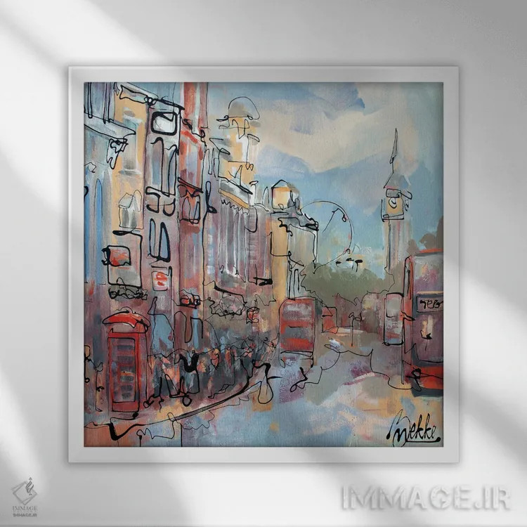 تابلو لندن تاریخی اثر ماریکه بکه - نمای قابدار سفید