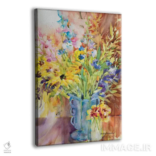 تابلو گلدان آبی اثر آنلاین بوکنکمپ - نمای پرسپکتیو محصول