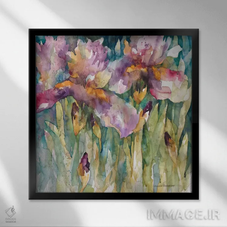 تابلو زنبق سیبری اثر آنلاین بوکنکمپ - نمای قابدار مشکی