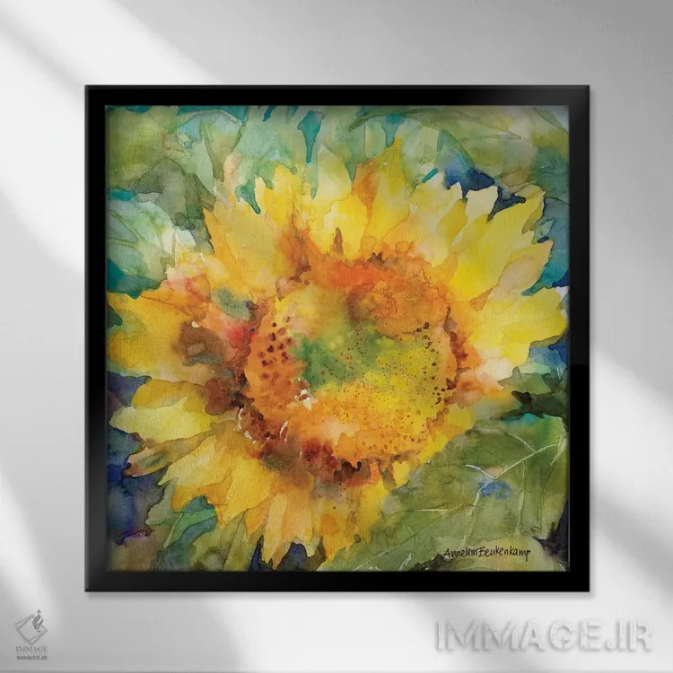 تابلو باران آفتابی اثر آنلاین بوکنکمپ - نمای قابدار مشکی