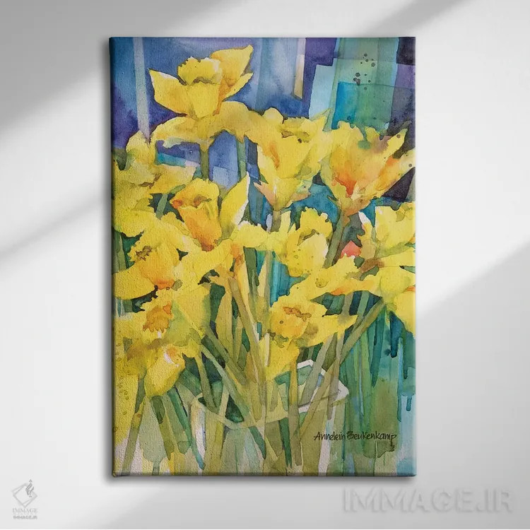 تابلو شادی نرگس اثر آنلاین بوکنکمپ - نمای روبهرو روی دیوار