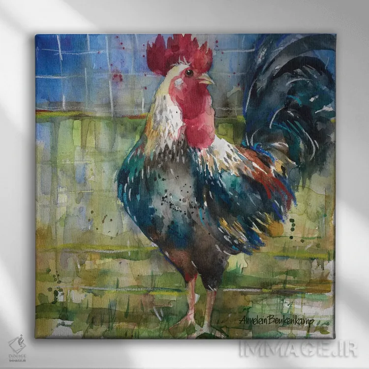 تابلو پرندگان محصور اثر آنلاین بوکنکمپ - نمای روبهرو روی دیوار