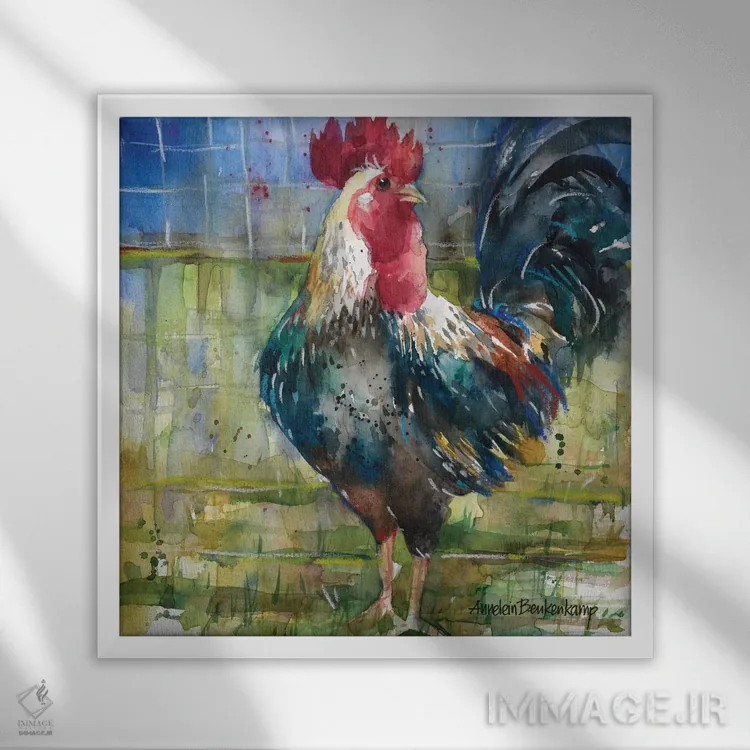 تابلو پرندگان محصور اثر آنلاین بوکنکمپ - نمای قابدار سفید