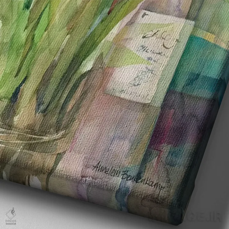 تابلو گردهمایی ارکیدهها اثر آنلاین بوکنکمپ - نمای نزدیک بافت بوم