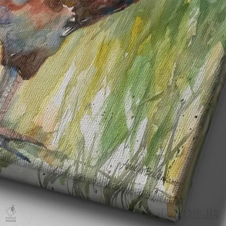 تابلو با عظمت اثر آنلاین بوکنکمپ - نمای نزدیک بافت بوم