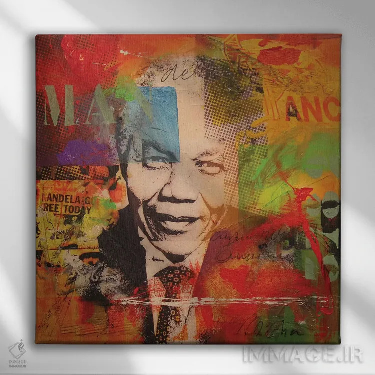 تابلو ماندلا اثر میکا بیکر - نمای روبهرو روی دیوار