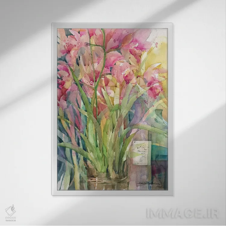 تابلو گردهمایی ارکیدهها اثر آنلاین بوکنکمپ - نمای قابدار سفید