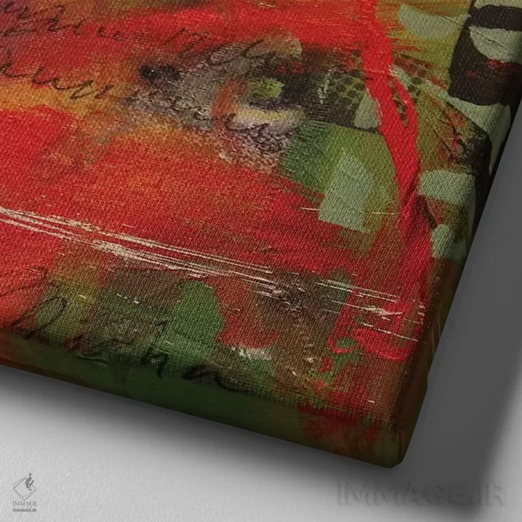 تابلو ماندلا اثر میکا بیکر - نمای نزدیک بافت بوم