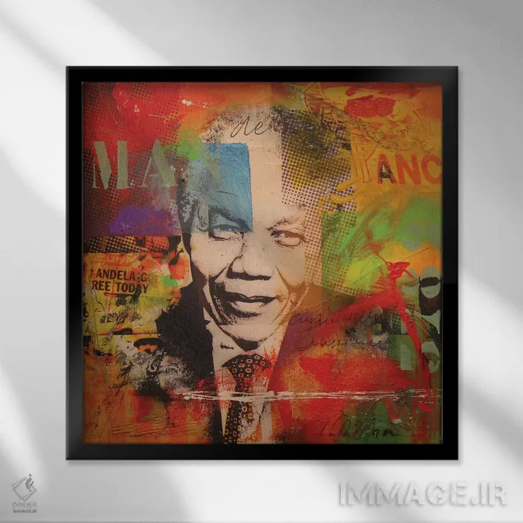 تابلو ماندلا اثر میکا بیکر - نمای قابدار مشکی