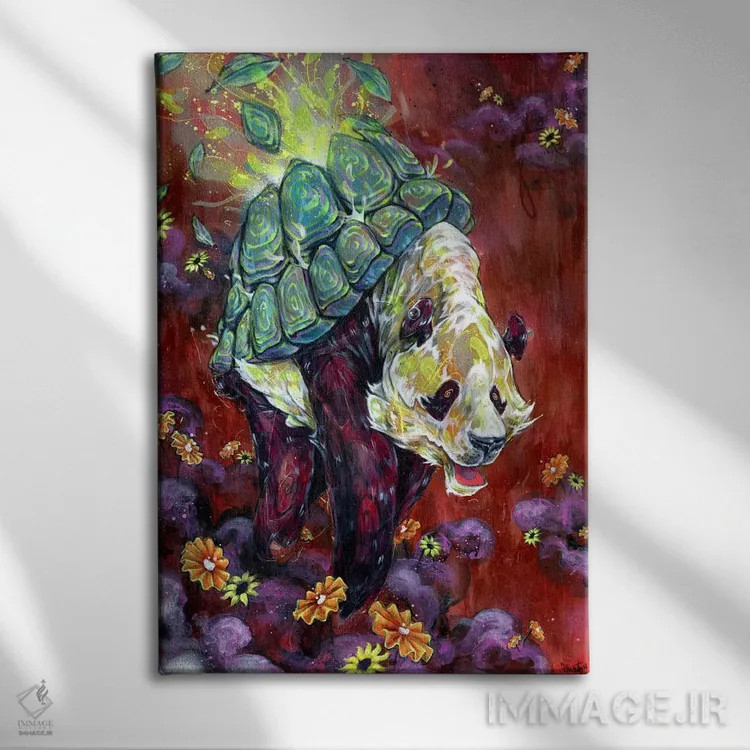 تابلو هیاهوی پانداها اثر آرت برادران اسوارتز (استودیوی هنری) - نمای روبهرو روی دیوار