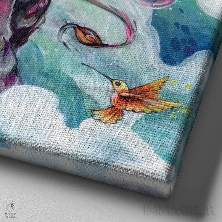 تابلو فیل آبنباتی اثر آرت برادران اسوارتز (استودیوی هنری) - نمای نزدیک بافت بوم