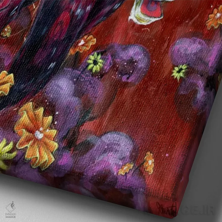 تابلو هیاهوی پانداها اثر آرت برادران اسوارتز (استودیوی هنری) - نمای نزدیک بافت بوم