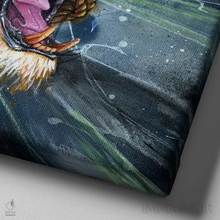 تابلو طلای کهنهٔ لولشده اثر آرت برادران اسوارتز (استودیوی هنری) - نمای نزدیک بافت بوم