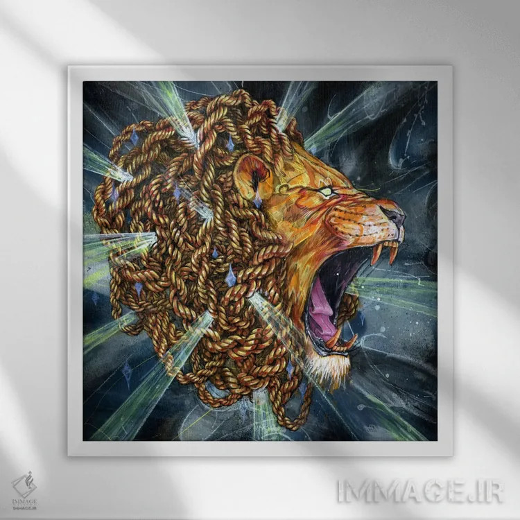 تابلو طلای کهنهٔ لولشده اثر آرت برادران اسوارتز (استودیوی هنری) - نمای قابدار سفید