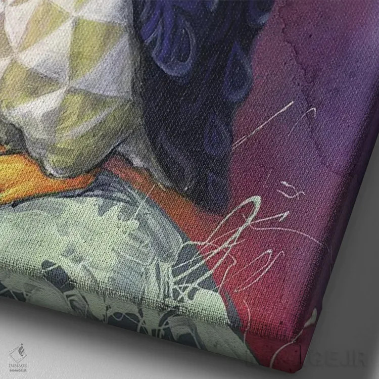 تابلو سر پیزلی اثر آرت برادران اسوارتز (استودیوی هنری) - نمای نزدیک بافت بوم