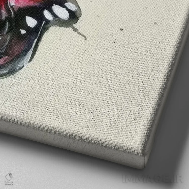 تابلو اسکالر فلای X (ترکیب جمجمه و پروانه) اثر آرت برادران اسوارتز (استودیوی هنری) - نمای نزدیک بافت بوم