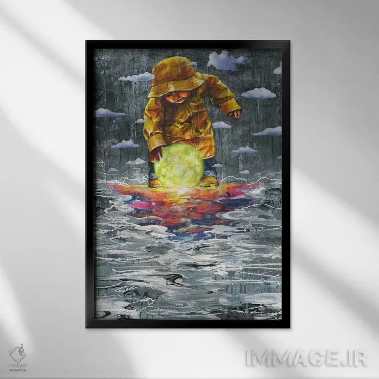 تابلو ایستاده در آفتاب اثر آرت برادران اسوارتز (استودیوی هنری) - نمای قابدار مشکی