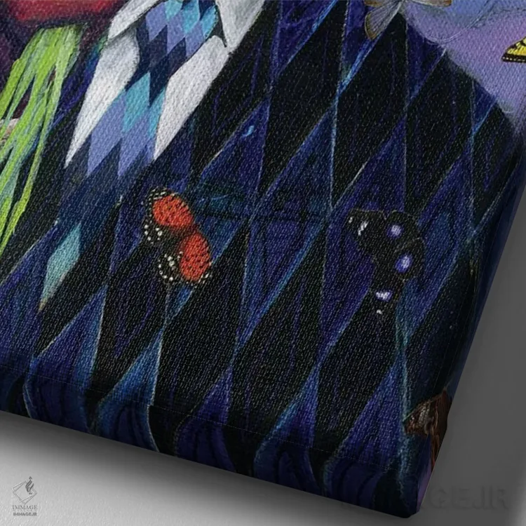 تابلو قرار با سرنوشت اثر آرت برادران اسوارتز (استودیوی هنری) - نمای نزدیک بافت بوم