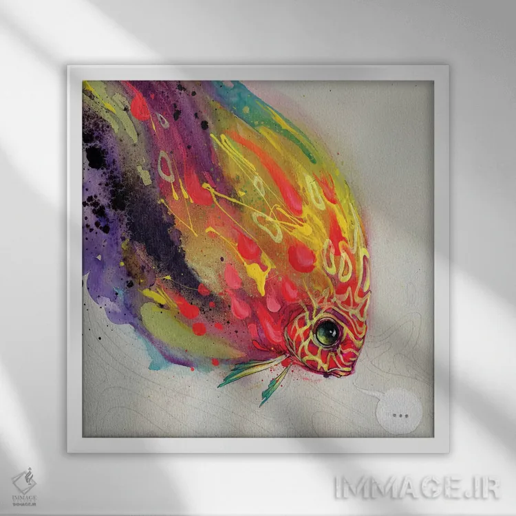 تابلو مواد مذاب روان اثر آرت برادران اسوارتز (استودیوی هنری) - نمای قابدار سفید