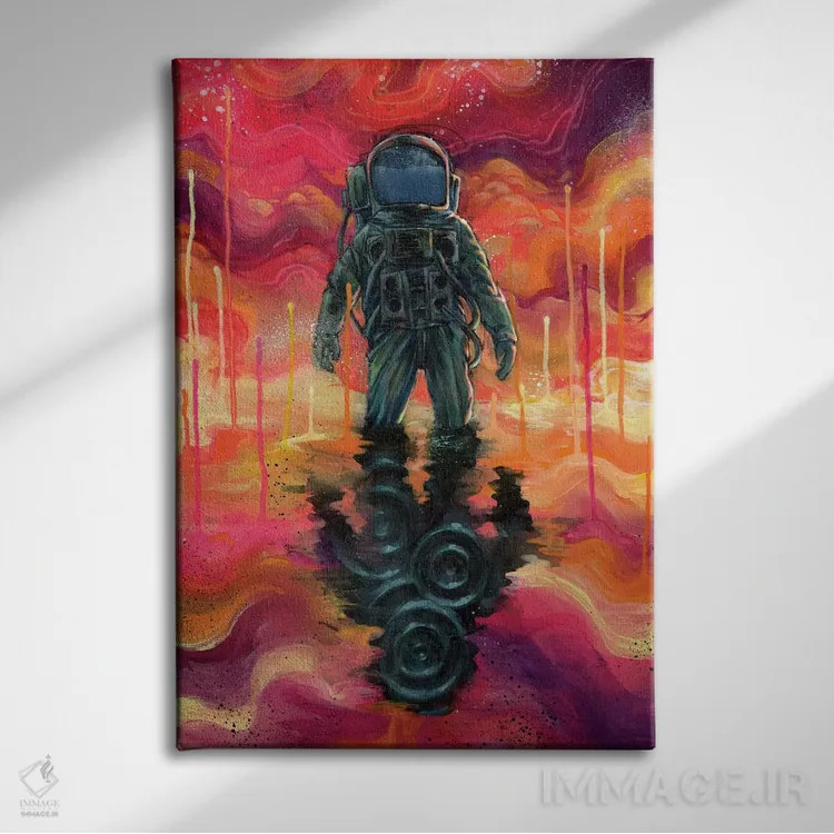 تابلو اسپیسمن اسپلایف (لقب/نام) اثر آرت برادران اسوارتز (استودیوی هنری) - نمای روبهرو روی دیوار