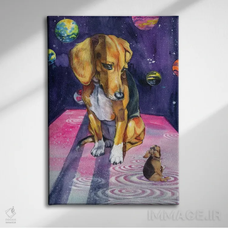 تابلو تأمل در خود اثر آرت برادران اسوارتز (استودیوی هنری) - نمای روبهرو روی دیوار