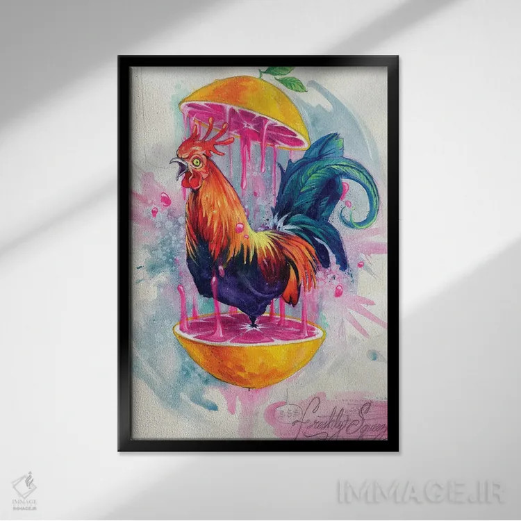 تابلو تازه آبگیری شده اثر آرت برادران اسوارتز (استودیوی هنری) - نمای قابدار مشکی