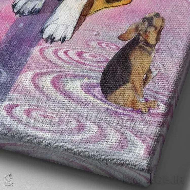 تابلو تأمل در خود اثر آرت برادران اسوارتز (استودیوی هنری) - نمای نزدیک بافت بوم