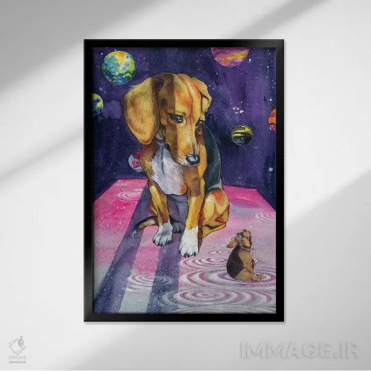 تابلو تأمل در خود اثر آرت برادران اسوارتز (استودیوی هنری) - نمای قابدار مشکی