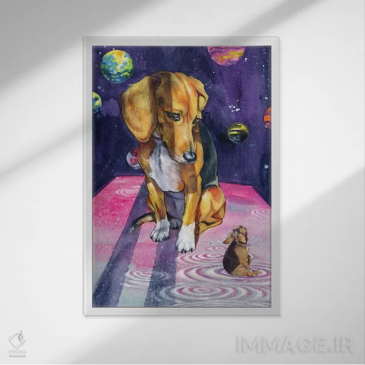 تابلو تأمل در خود اثر آرت برادران اسوارتز (استودیوی هنری) - نمای قابدار سفید