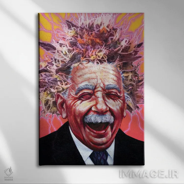 تابلو آلبرت پاینشتاین اثر آرت برادران اسوارتز (استودیوی هنری) - نمای روبهرو روی دیوار