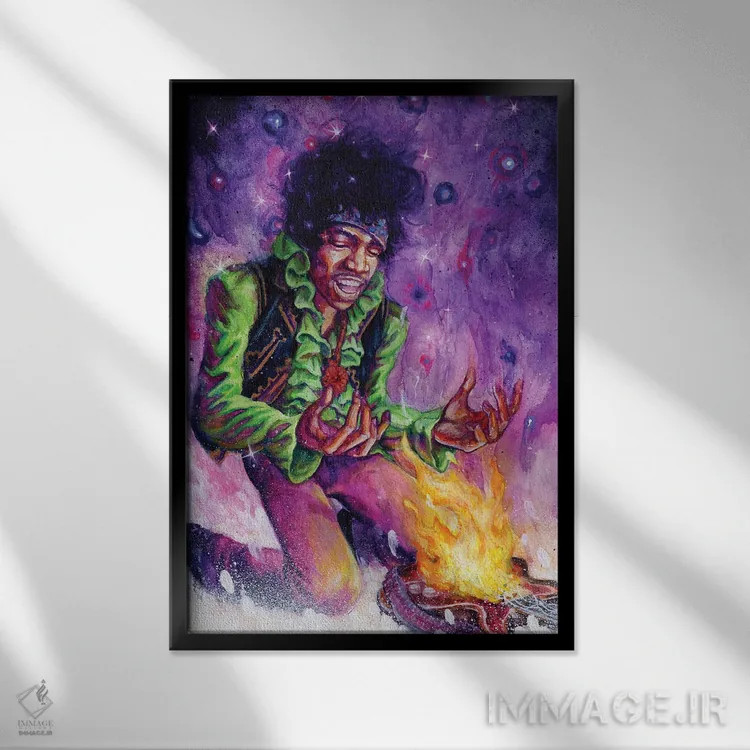 تابلو شعلهٔ بنفش اثر آرت برادران اسوارتز (استودیوی هنری) - نمای قابدار مشکی