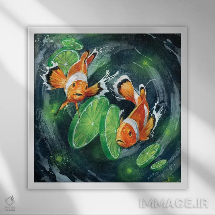 تابلو گمشده در لیموها اثر آرت برادران اسوارتز (استودیوی هنری) - نمای قابدار سفید