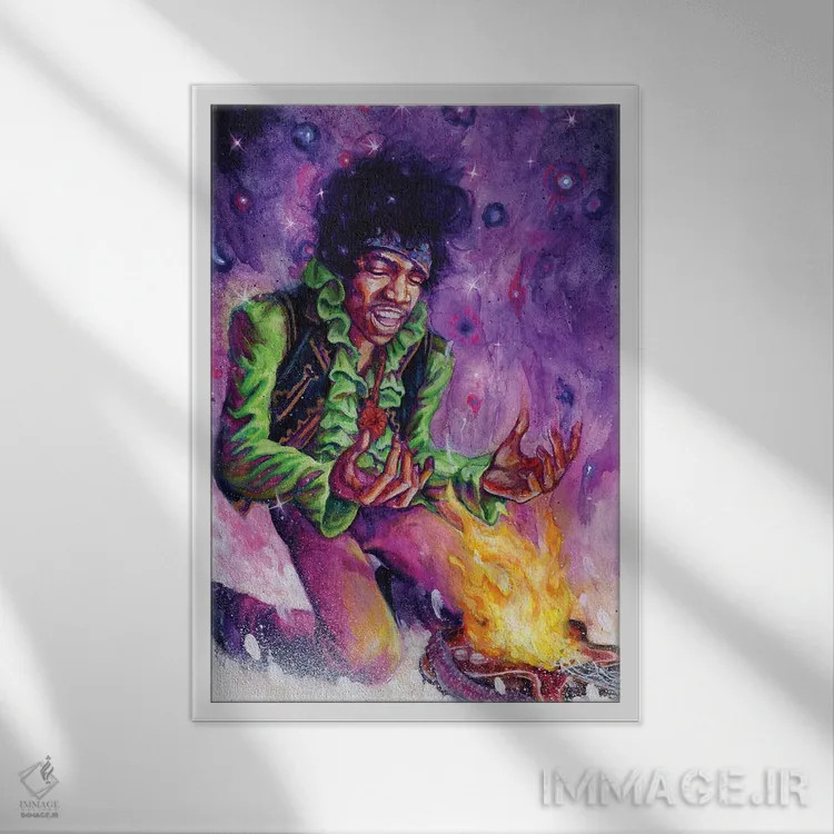 تابلو شعلهٔ بنفش اثر آرت برادران اسوارتز (استودیوی هنری) - نمای قابدار سفید