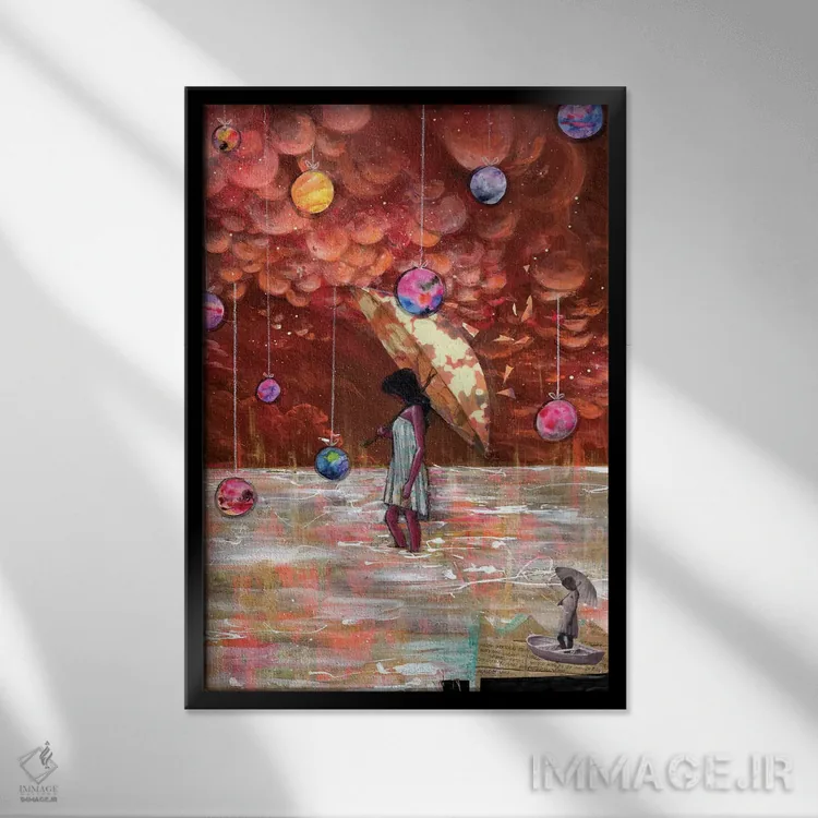 تابلو طناب چوبی اثر آرت برادران اسوارتز (استودیوی هنری) - نمای قابدار مشکی