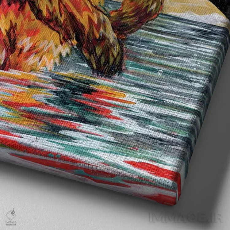 تابلو پشت خرس اثر آرت برادران اسوارتز (استودیوی هنری) - نمای نزدیک بافت بوم