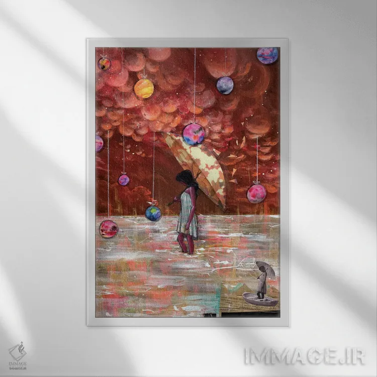 تابلو طناب چوبی اثر آرت برادران اسوارتز (استودیوی هنری) - نمای قابدار سفید